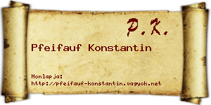 Pfeifauf Konstantin névjegykártya